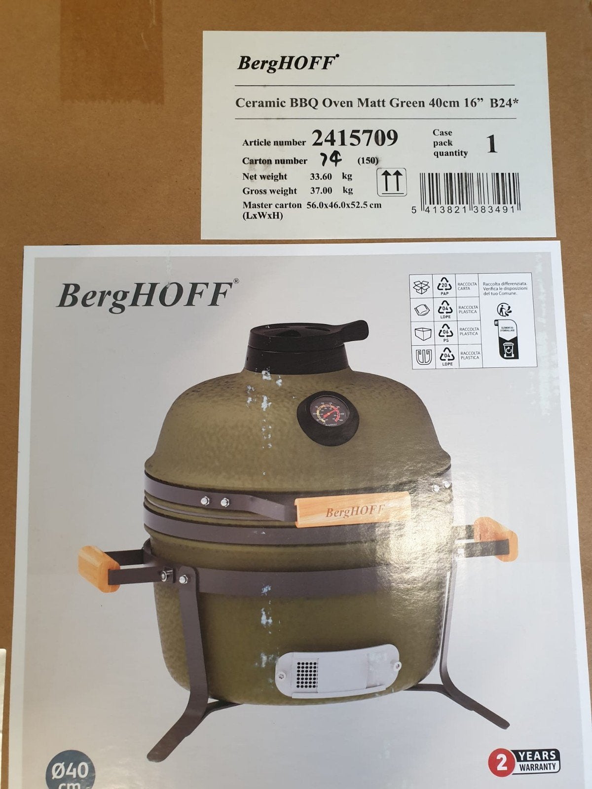 Berghoff bbq nieuw, Enlèvement