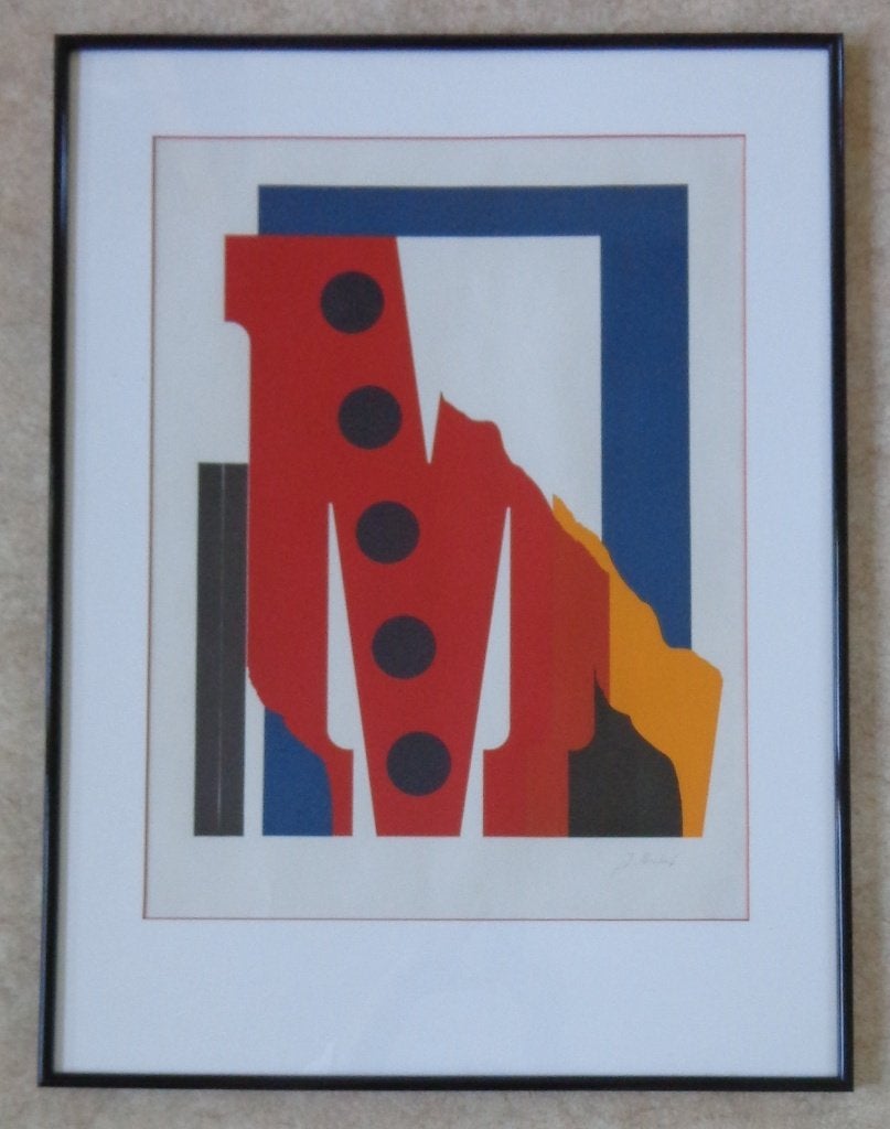 JOSUA REICHERT / TYPOGRAPHIE M / KLEURLITHO / 81x61cm KADER, Numéroté, Enlèvement, Abstrait, Lithographie