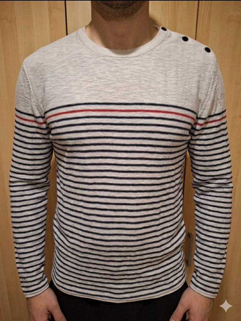 Pull Devred style marinière boutons épaules coudieres M, Vêtements | Hommes, Pulls & Vestes, Devred, Enlèvement ou Envoi, Autres couleurs