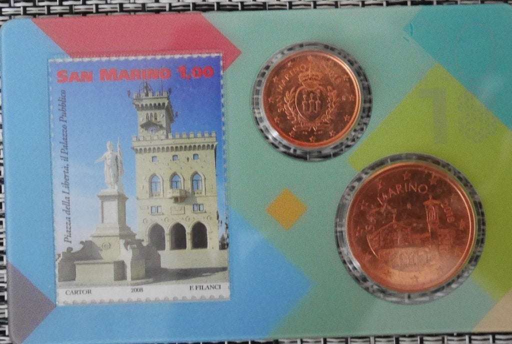 San Marino-kaart 2018 - 1 en 5 cent, Ophalen of Verzenden, 5 cent