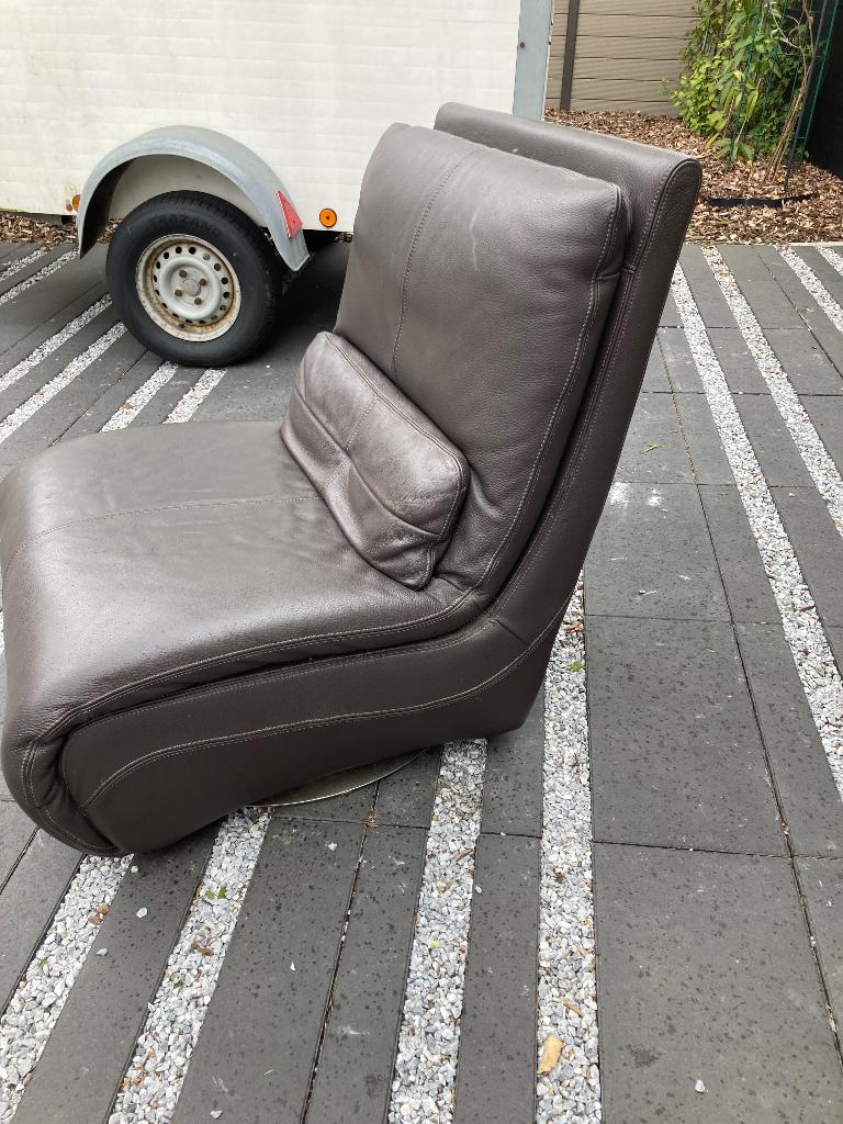 Lederen zetel, Ophalen, Zo goed als nieuw, 75 tot 100 cm, Modern