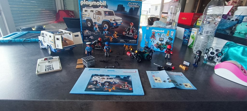 2 sets de transport d'argent Playmobil 9371 et 6879 Bandit, Enfants & Bébés, Jouets | Playmobil, Enlèvement ou Envoi, Kit complet
