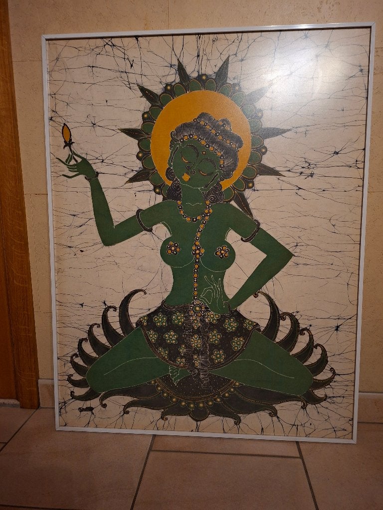 kunst op zijde, Antiek en Kunst, Ophalen, Wanddecoratie, 91 cm, Geschilderd