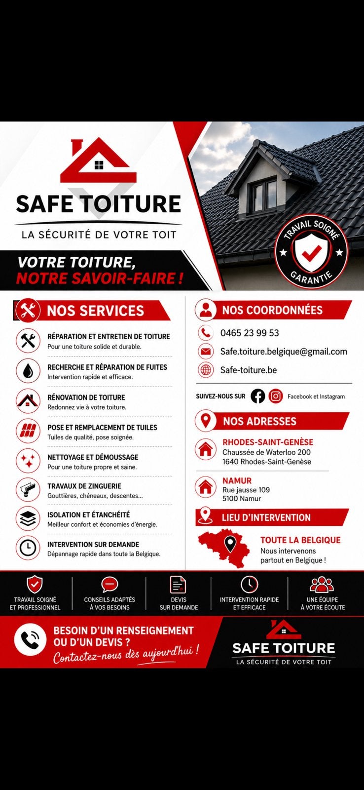 Safe toiture couvreur, Offres d'emploi