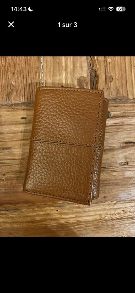 Portefeuille homme en cuir Cole Haan — marron cognac, Enlèvement, Comme neuf, Cuir