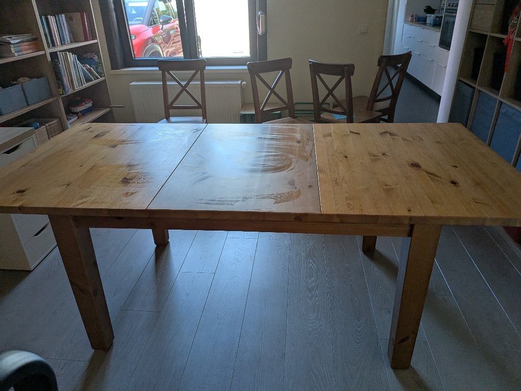 Eettafel met 4 stoelen Ikea, Huis en Inrichting, Ophalen, Gebruikt, Rechthoekig, 50 tot 100 cm