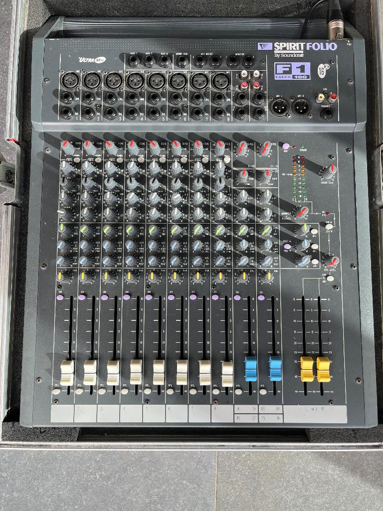 Soundcraft Spirit Folio 16/2, Muziek en Instrumenten, Ophalen, Gebruikt, 10 tot 20 kanalen, Microfooningang