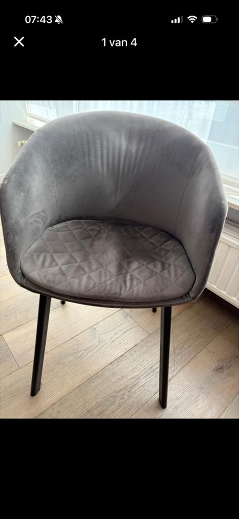 8 eetkamer stoelen, Gris, Enlèvement, Modern, Tissus