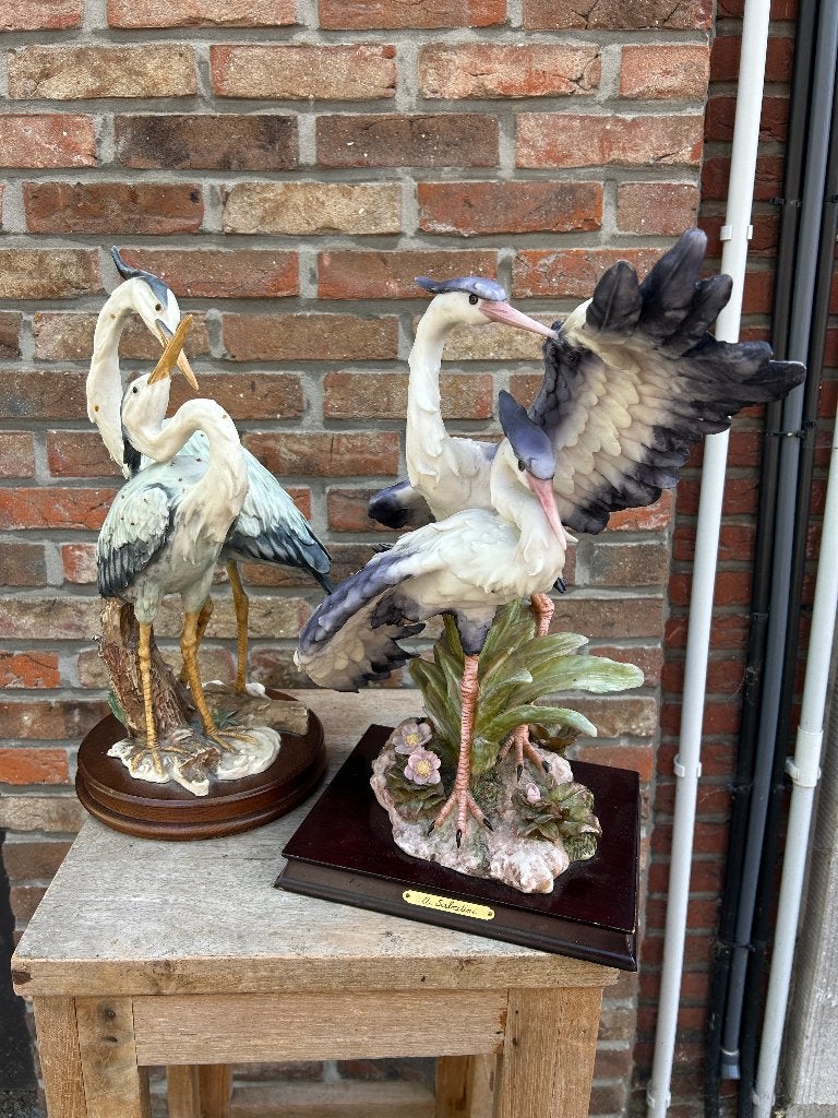 Set van twee beeldjes van Reigers van A. Sabatini, Verzamelen, Ophalen, Zo goed als nieuw, Dier
