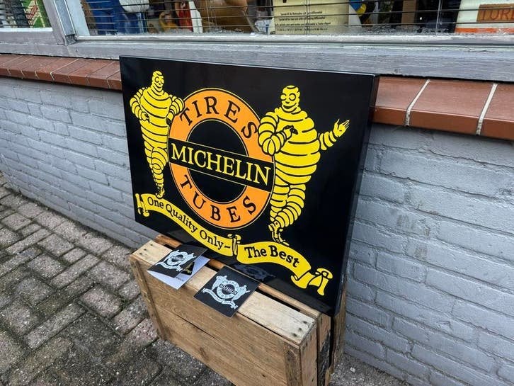Michelin Tires Emaille Reclamebord - Nieuwstaat, Antiek en Kunst