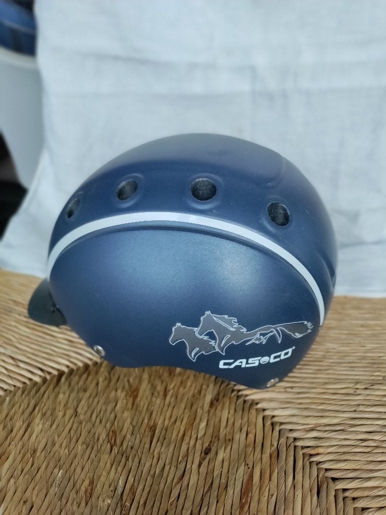 Paardrijhelm, merk Casco blauw, maat 52-56 cm, Dieren en Toebehoren, Ophalen, Blauw, Kinderen, Overige merken