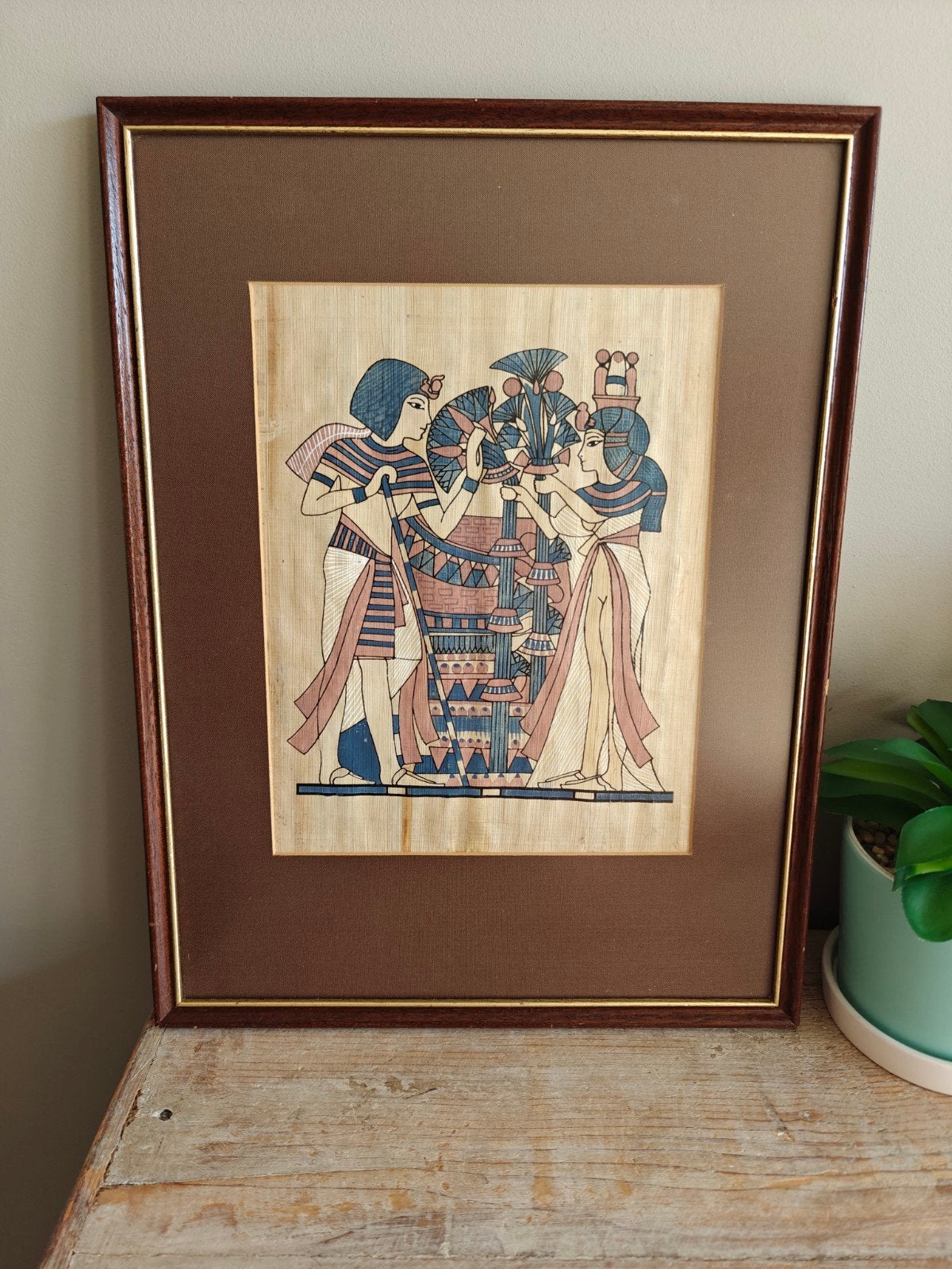 vintage Egyptische muurdecoratie, zie foto's, Ophalen of Verzenden, Portret en Figuren