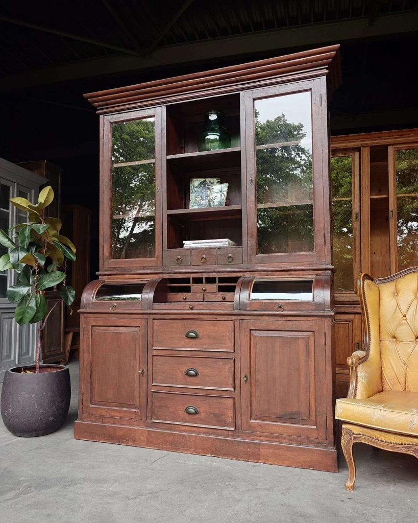 Prachtige antieke grutterskast | Apothekerskast teak #9015, Ophalen of Verzenden