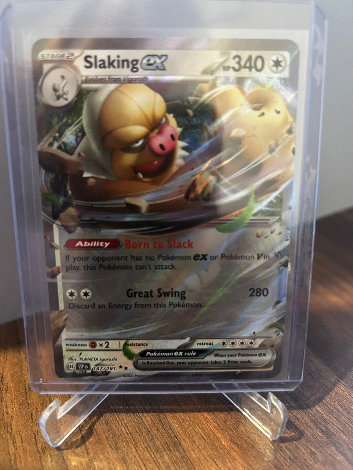 Pokemon slaking ex surging sparks, Ophalen of Verzenden, Zo goed als nieuw, Booster