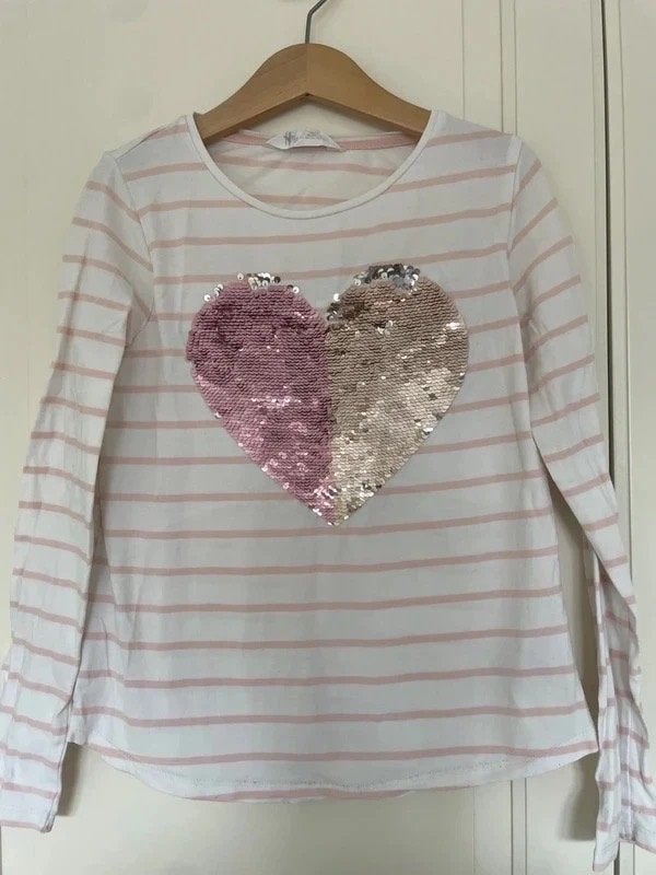 T-shirt, fille, H&M, 8/10 ans (134/140 cm), Kinderen en Baby's, Kinderkleding | Maat 134, Ophalen of Verzenden, Gebruikt, Meisje