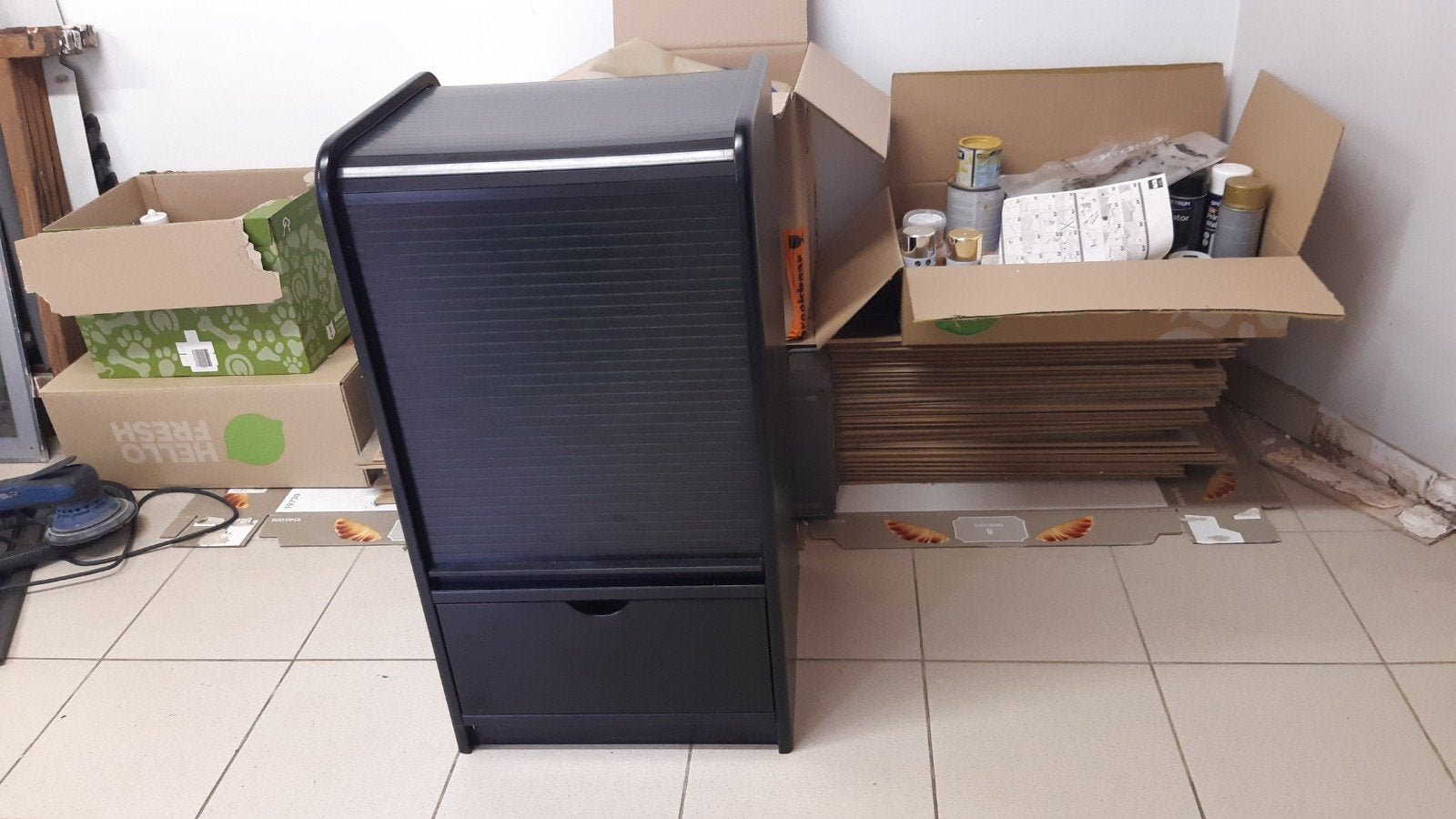 zwart rolluikkastje met lade, Huis en Inrichting, Ophalen