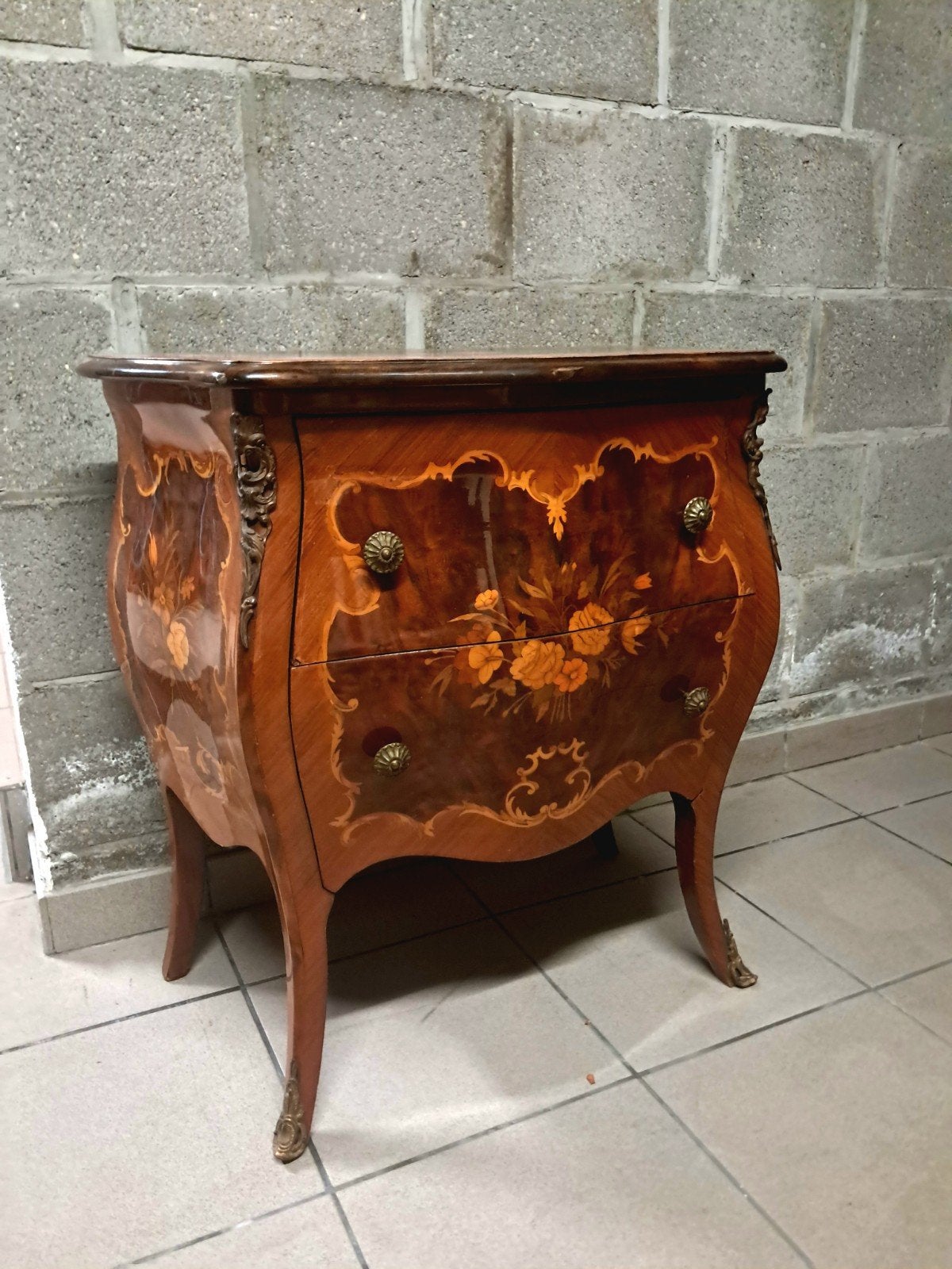 Elegant antiek nachtkastje / commode – Louis XV stijl, 25 à 50 cm, Moins de 100 cm, Comme neuf, Enlèvement