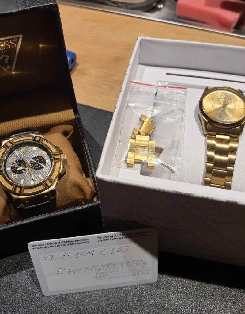 2 Horloges, Gebruikt, Staal, Polshorloge, Overige materialen