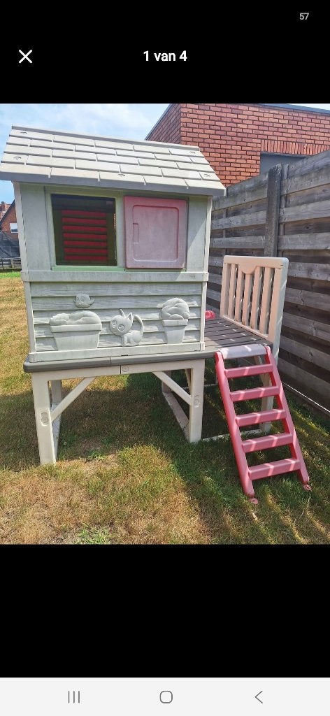 Speelhuisje + klimtoestel met glijbaan, Kinderen en Baby's, Speelgoed | Buiten | Speelhuisjes, Ophalen