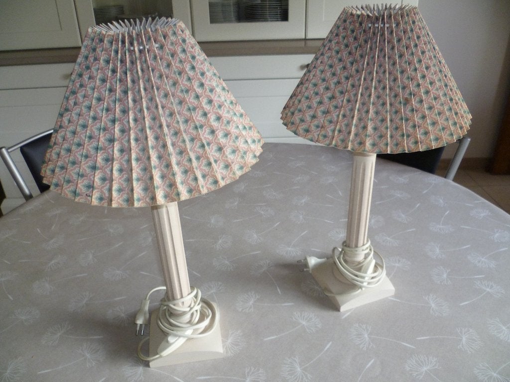 twee lampedaire met lampekap, Huis en Inrichting, Ophalen, Zo goed als nieuw, Roze