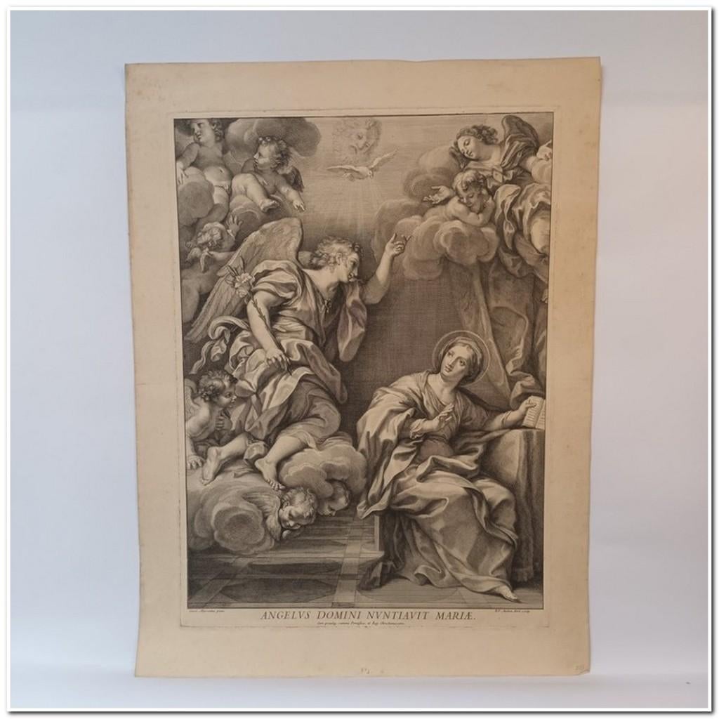 Kopergravure van Robert van Audenaerde  naar Carlo Maratta, Enlèvement, Gravure