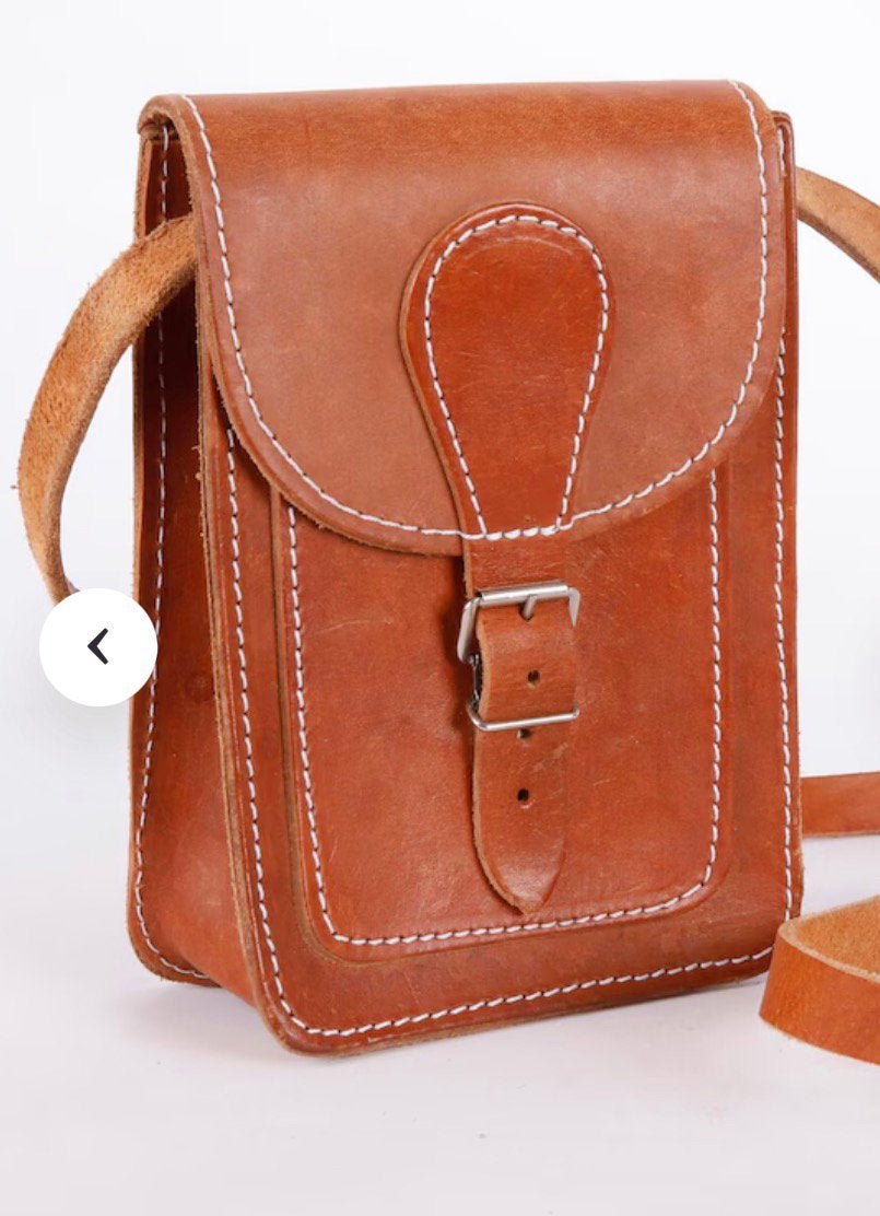 Vintage leren tas, Handtassen en Accessoires, Tassen | Schoudertassen, Ophalen of Verzenden, Zo goed als nieuw, Leer