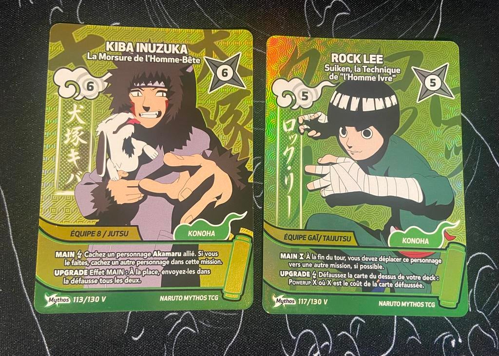 Naruto Mythos Kiba Inuzuka et Rock Lee Promo FR, Enlèvement, Neuf, Cartes en vrac, Foil