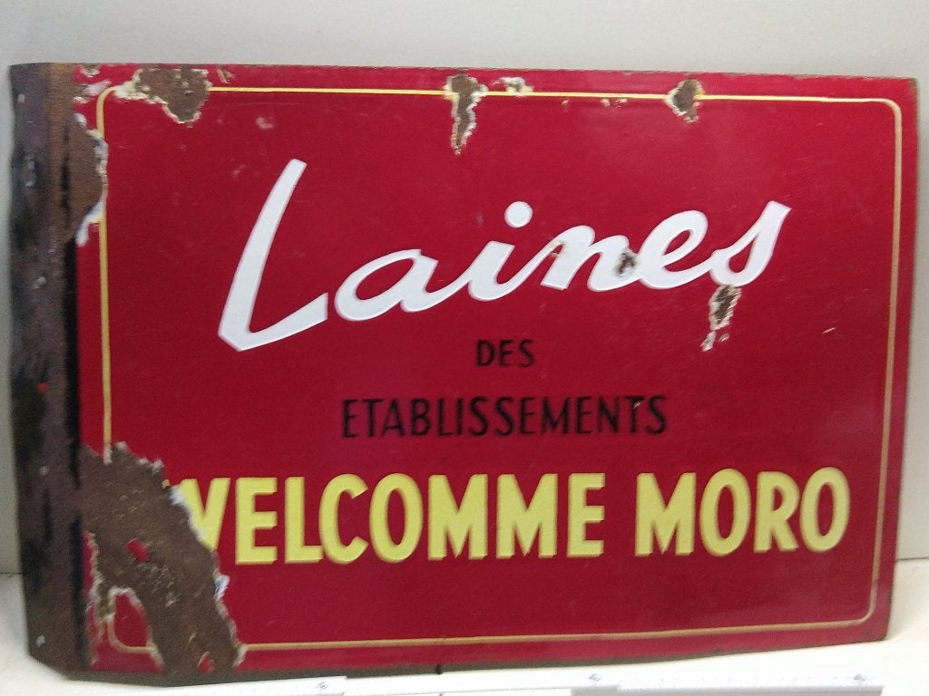 Plaque émaillée, Enlèvement ou Envoi, Utilisé, Panneau publicitaire