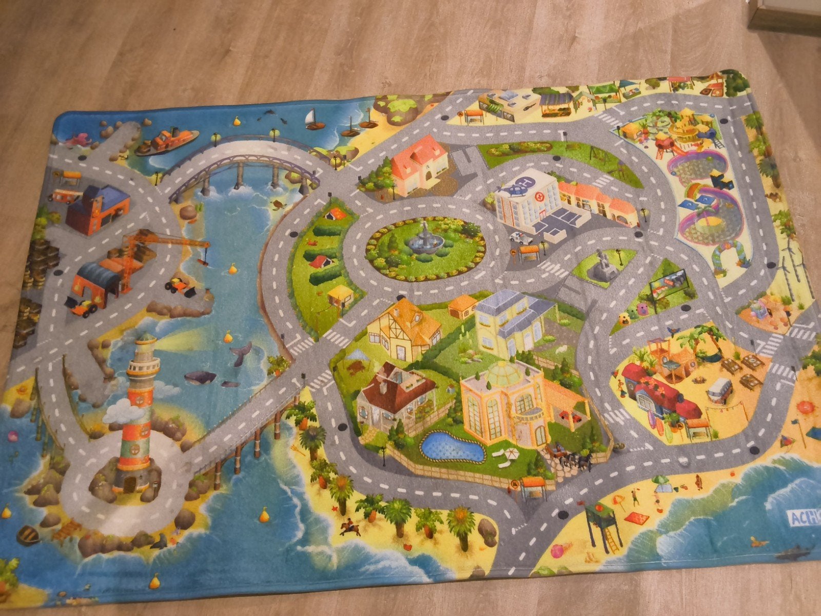 Achoka speel - verkeersmat 100 cm  150 cm, Ophalen, Zo goed als nieuw