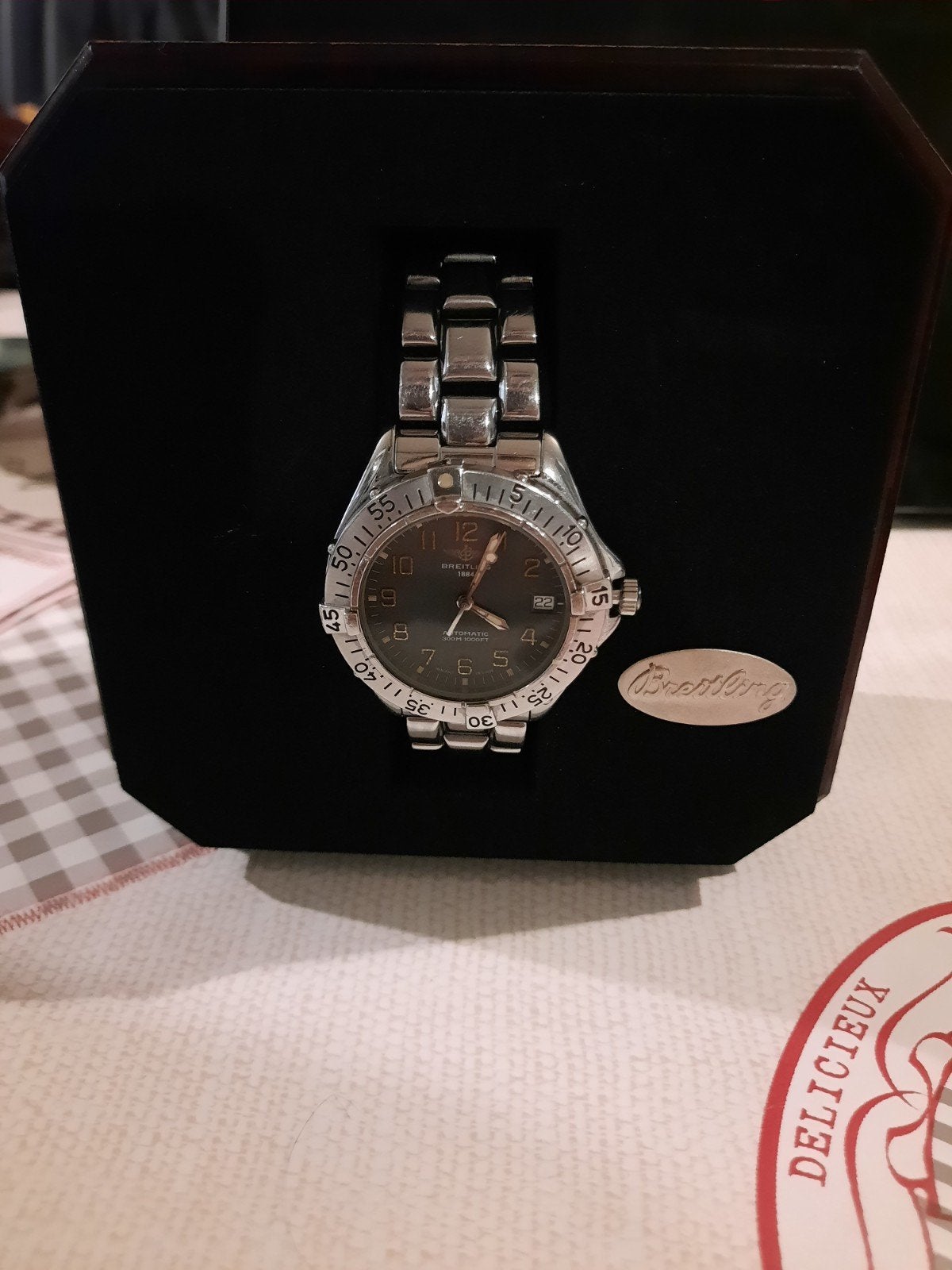 Breitling Colt 38mm Automatic A17035 — VOLLEDIGE SET (doos e, Handtassen en Accessoires, Horloges | Heren, Ophalen, Staal, Staal