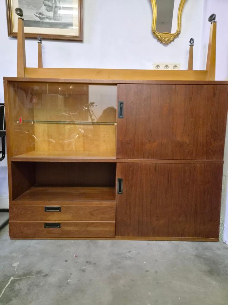 Mooie vintage kast op wielen, Antiek en Kunst, Ophalen