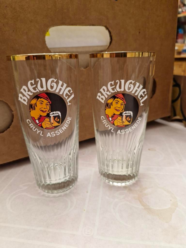 2 bierglazen BREUGHEL - BROUWERIJ CRUYL ASSENEDE, Verzamelen, Ophalen of Verzenden
