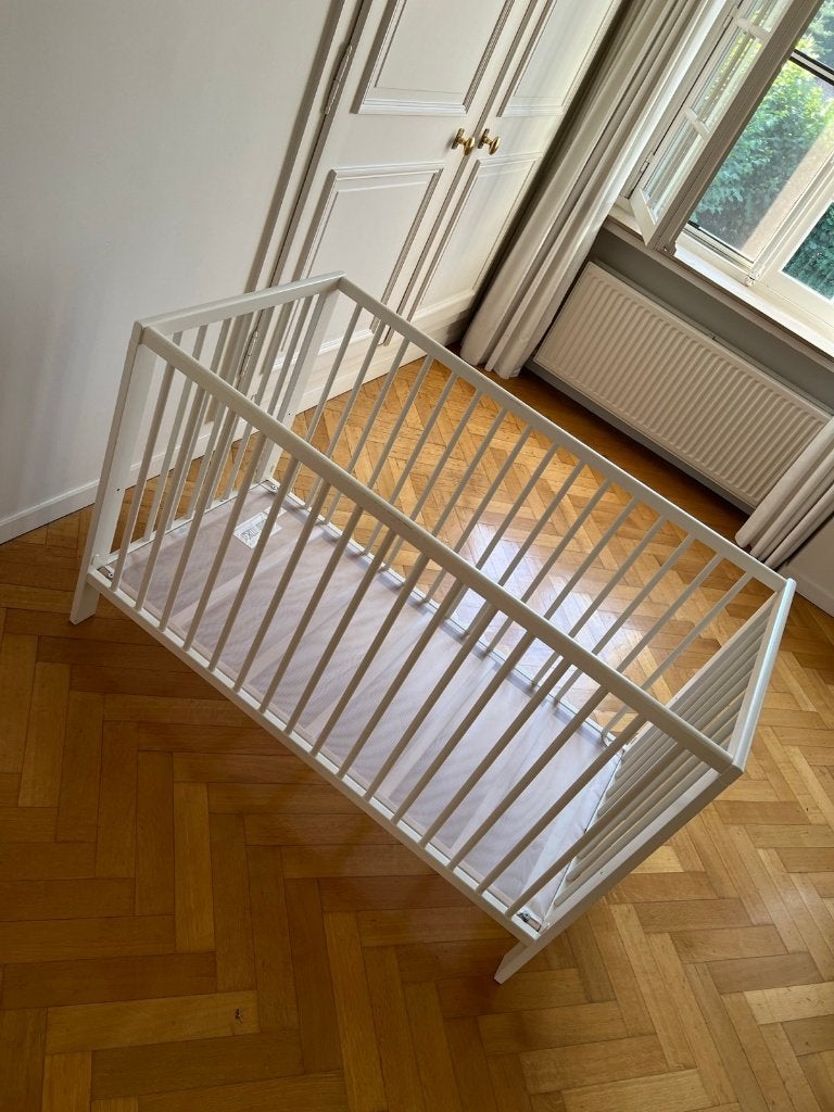 IKEA Gulliver Babybed (Wit) + gratis matras, Enfants & Bébés, Matelas, Moins de 70 cm, Enlèvement, Utilisé