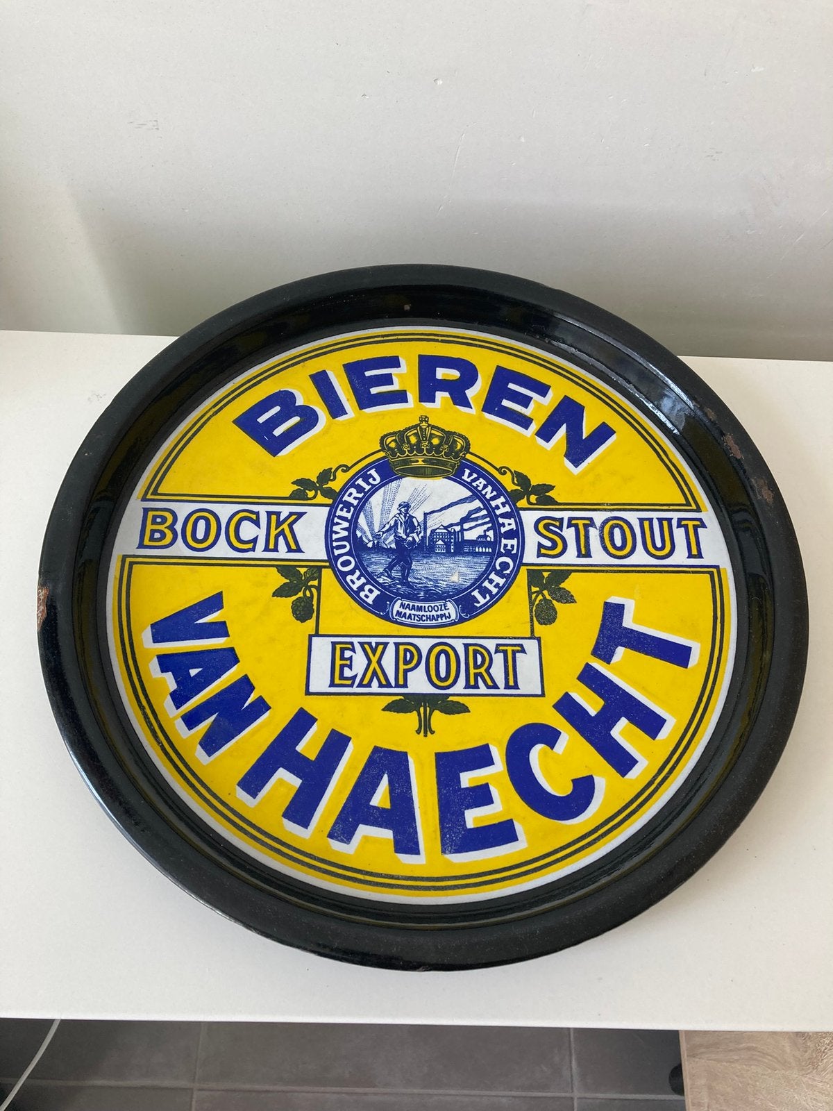 Emaille Bieren Van Haecht bierplateau, Verzamelen, Ophalen of Verzenden, Gebruikt