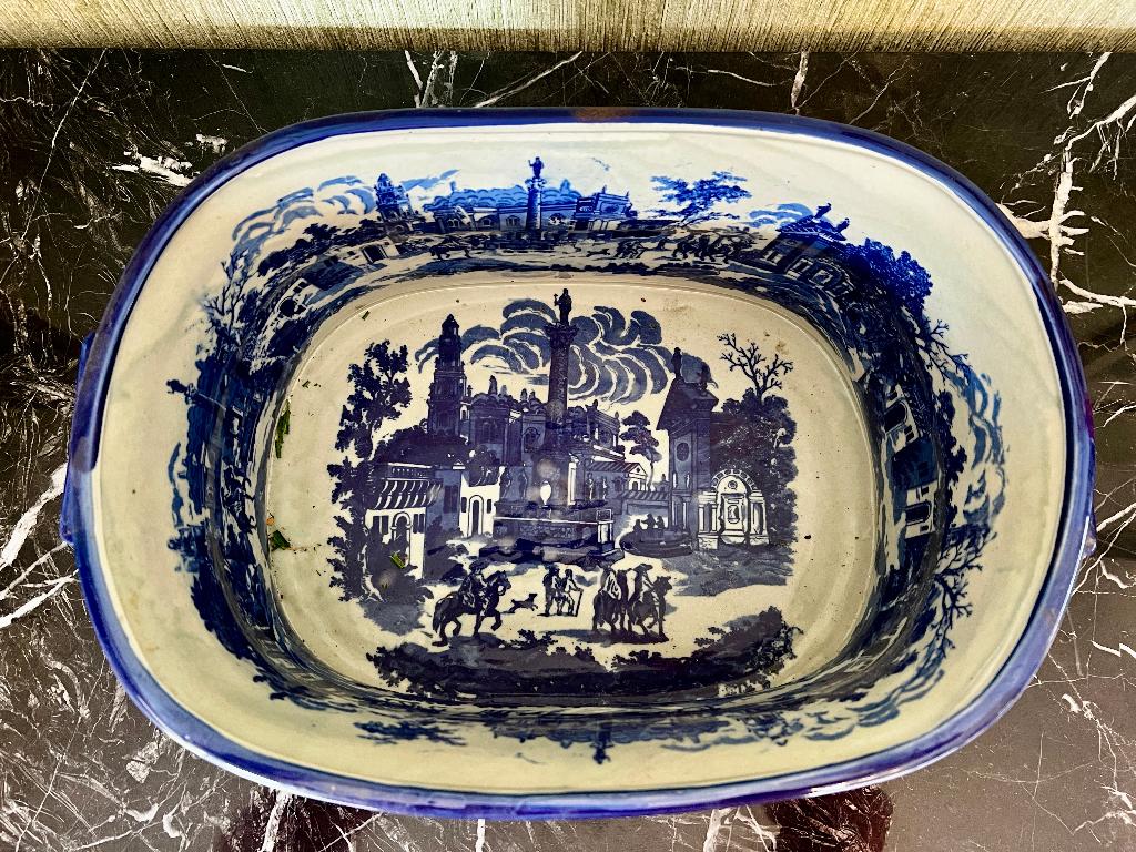 Jardinière faïence bleue de Victoria Ware, Antiquités & Art, Enlèvement