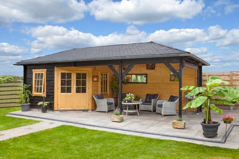 Blokhut - Tuinhuis Paiva | 44 mm | vuren onbehandeld, Verzenden, Nieuw