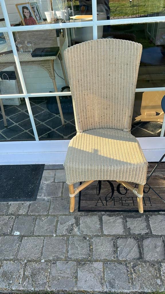 Beige rotan vincent sheppard stoel, Huis en Inrichting, Stoelen, Ophalen, Zo goed als nieuw