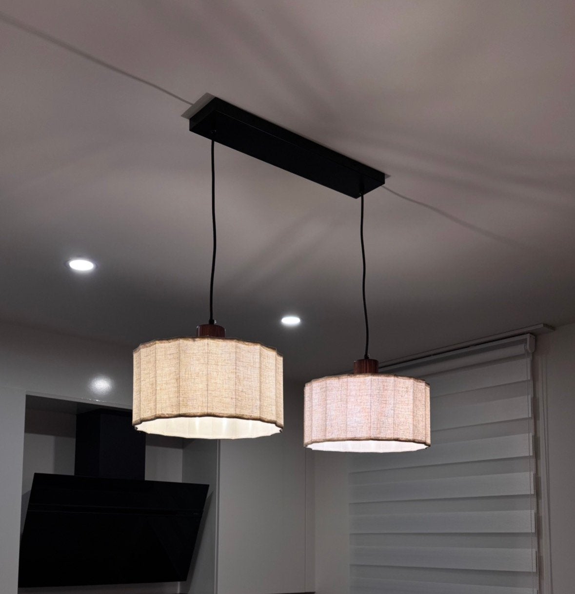 Lampe suspendue Japandi beige, Enlèvement, Comme neuf