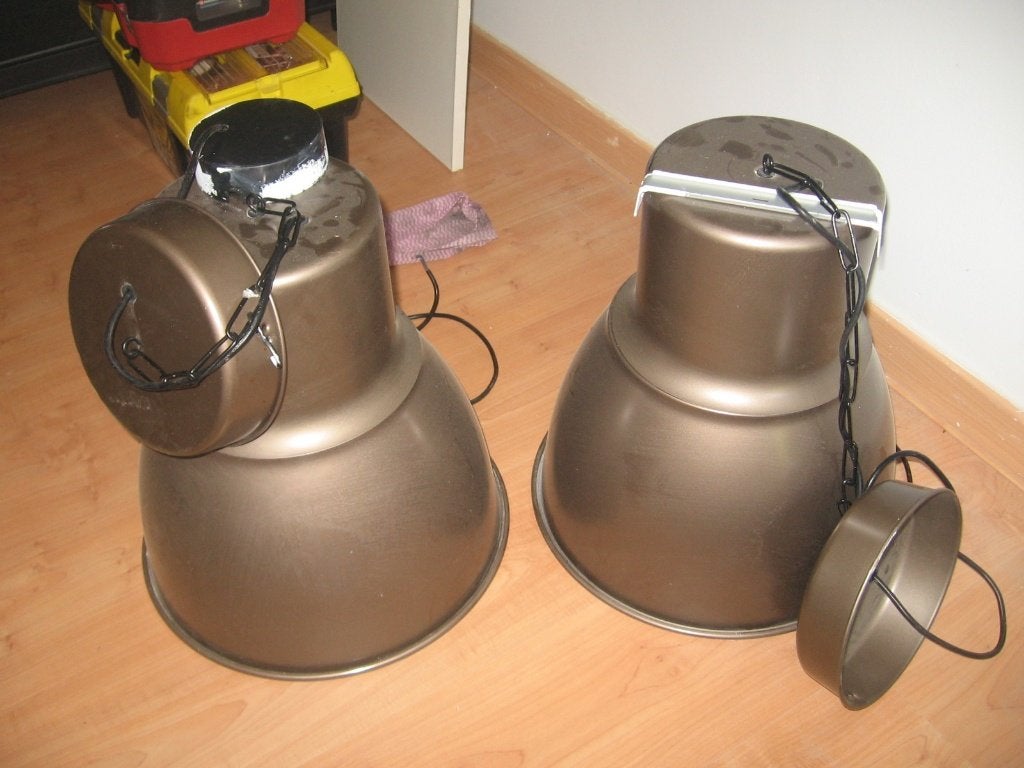 2 vintage hektar lampen voor 100 €, Huis en Inrichting, Lampen | Hanglampen, Ophalen, Gebruikt, Metaal, Vintage