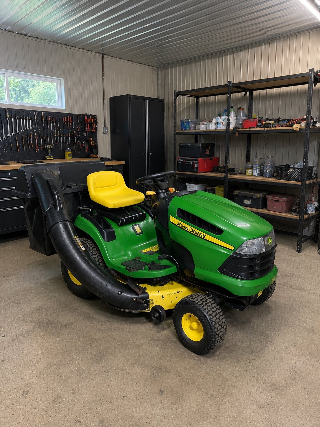Le moteur John Deere 105X de 14,5 ch comme il se doit, Jardin & Terrasse, Tondeuses autoportées, Enlèvement, Comme neuf, Fonction de mulching
