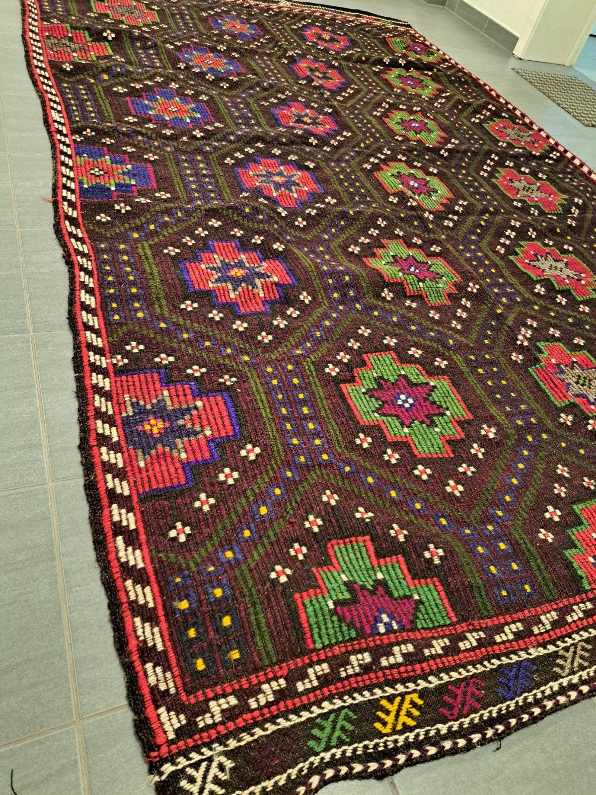 Kilim turc fait main sur laine 290 cmx175 cm, Maison & Meubles, Enlèvement, Neuf