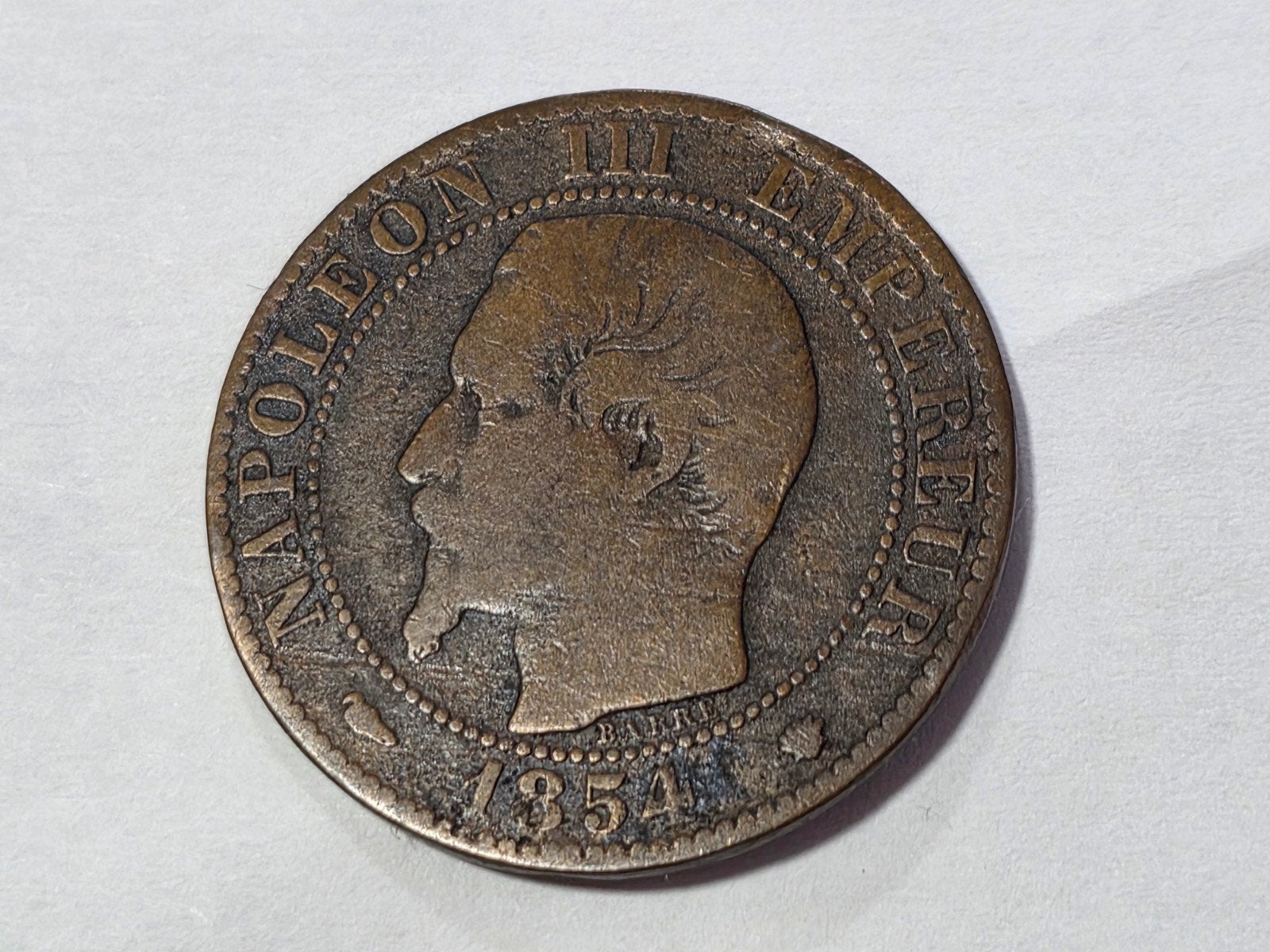 5 cent 1854m Frankrijk, Timbres & Monnaies, Monnaies | Europe | Monnaies euro, Enlèvement ou Envoi, France, 5 centimes