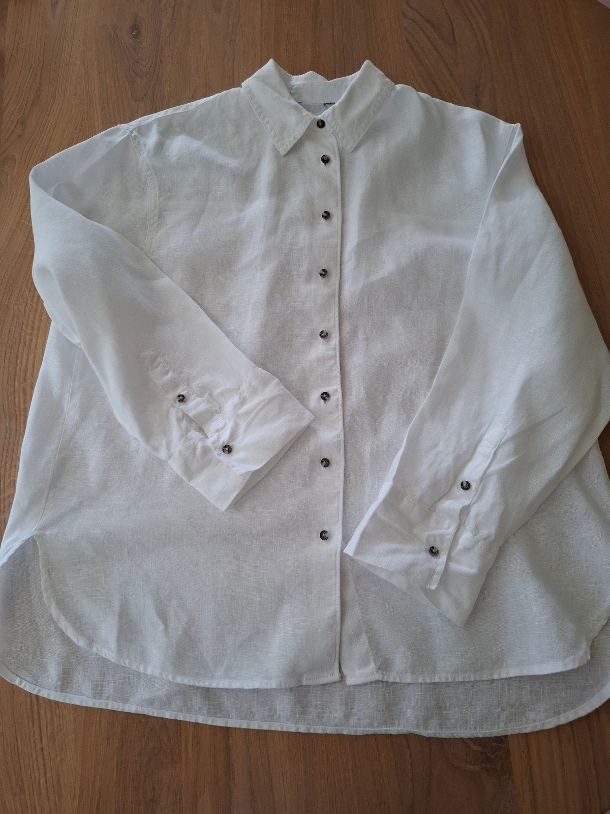 Chemise en lin blanche, Enlèvement ou Envoi, Neuf, Taille 42/44 (L), Blanc