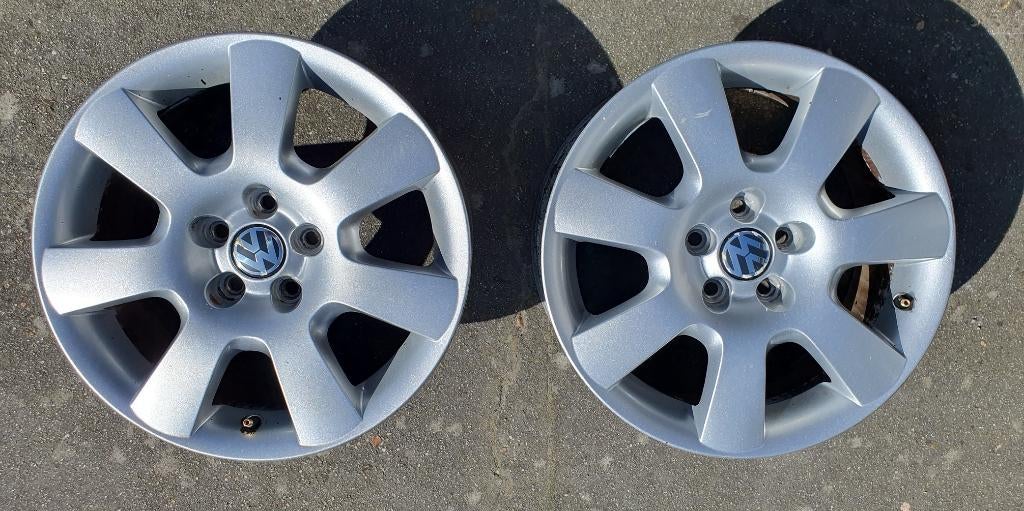2 alu velgen 16 inch Volkswagen (Golf 4 etc), Ophalen, 16 inch, Velg(en)