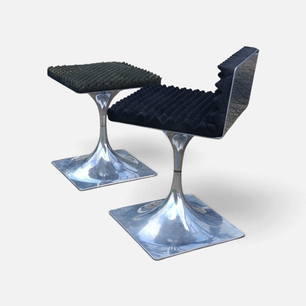 Roger Tallon Stoel Low Chair M400 1965 La Cloche, Enlèvement ou Envoi, Mobile, Gris, Métal