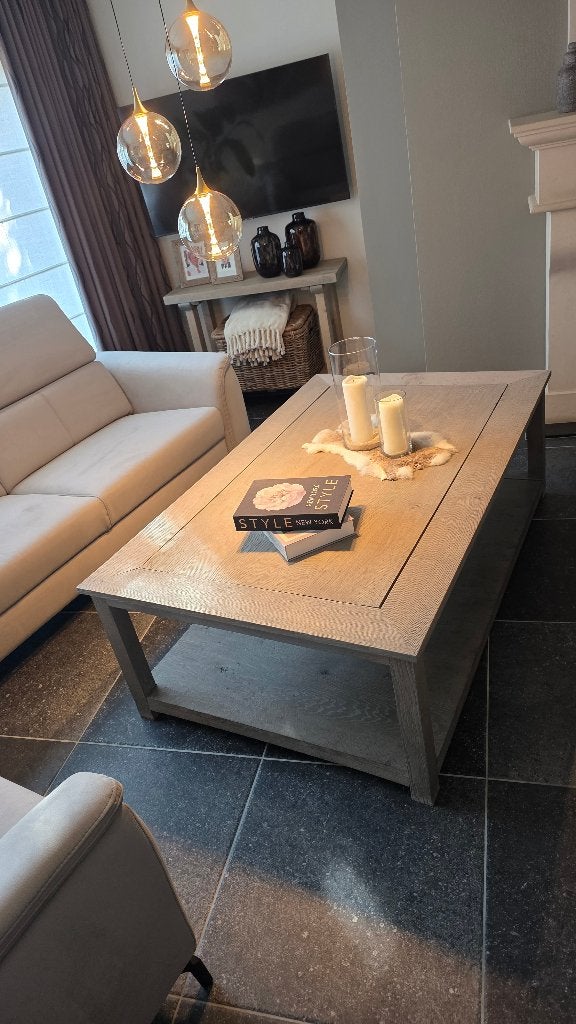 Salontafel plus bijzettafel, Ophalen, Gebruikt, 100 tot 150 cm, Eikenhout