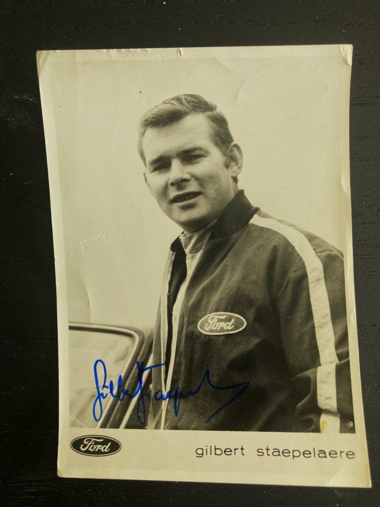 Photo de presse signée par Gilbert Staepelaere - Ford rally, Envoi, Utilisé, Voitures