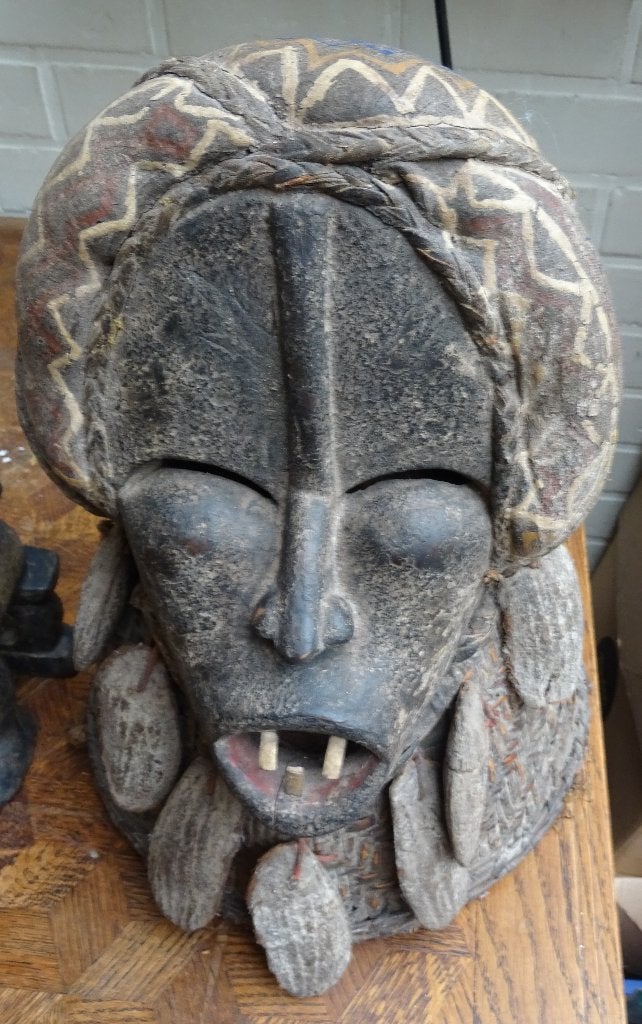 Masque africain, Antiquités & Art, Art | Art non-occidental, Afrique, Brun, Enlèvement, Fait main