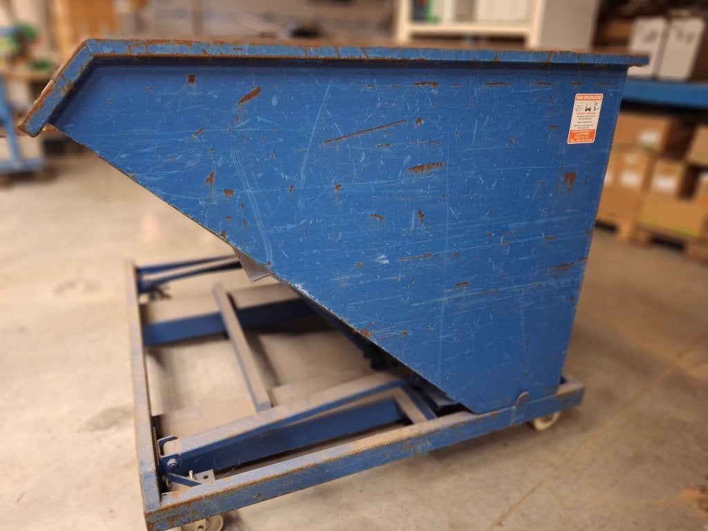 Kiepcontainer / kantelbak, Ophalen, Gebruikt