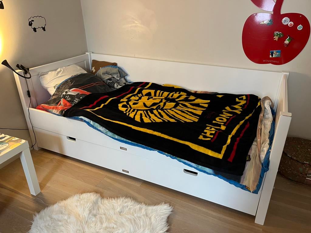GRATIS Bopita bed met lade (zonder lattoflex/zonder matras), Ophalen, 85 tot 100 cm, Gebruikt, Matras